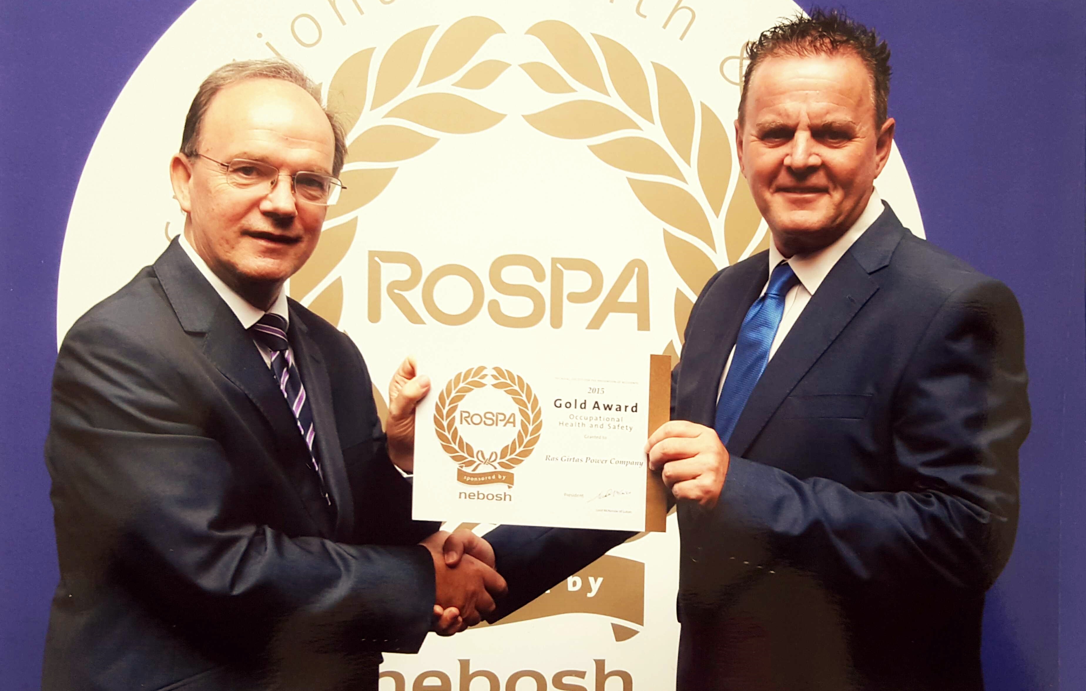 RoSPA Electricity Sector Award – 2015
